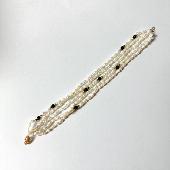 Vintage 14k Gold Rice Pearls Bracelet - Picture 2 of 6